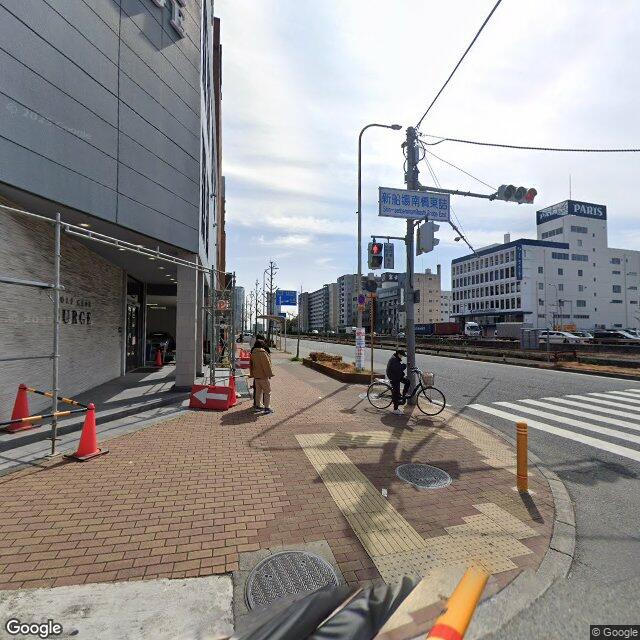 目印4：新船場南橋東詰（交差点） を 右折 して 新船場南橋 に入る